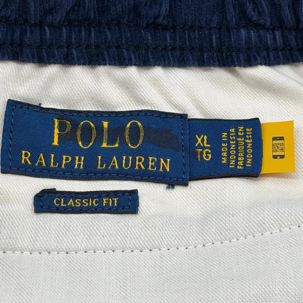 Polo Ralph Lauren Shorts Mens XL Navy Blue Classic Fit Corduroy Belted 6